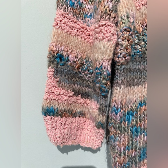 Vintage FINE FEATHERS Knitted By Hand  Wool Blend Women M Multicolor Bohemian - Picture 11 of 13